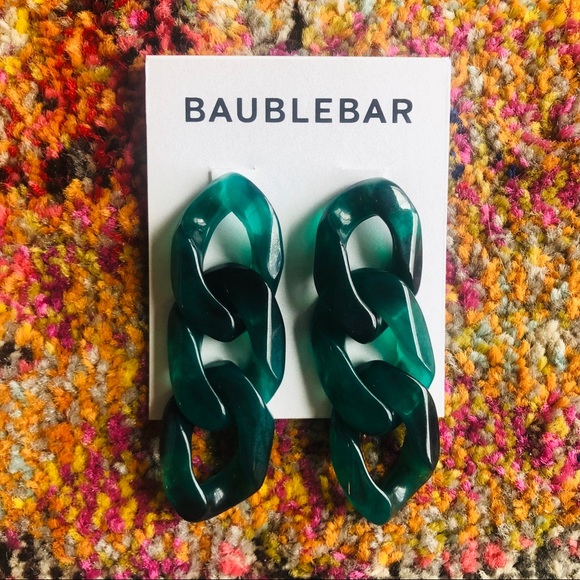 BaubleBar Jewelry - Baublebar Green Jade Cable Resin Earrings